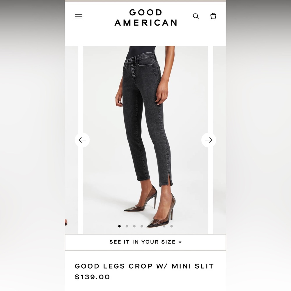 GOOD AMERICAN-GOOD LEGS CROP W/ MINI SLIT